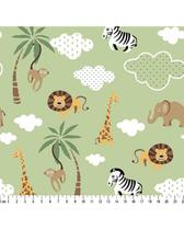 Tecido Tricoline Safári Fundo Verde para Artesanato - Tecidos Caldeira - 50 x 150 cm Tecido Tricoline Safári Fundo Verde para Artesanato - Tecidos Caldeira - 50 x 150 cm