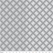 Tecido Tricoline Tramas Diagonal Fundo Cinza - Peripan - 50 x 150 cm - Ideal para Artesanato e Patchwork