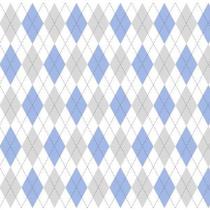 Tecido Tricoline Trapézio/Chevron Azul Bebe 0,50 x 1,50 m Unid