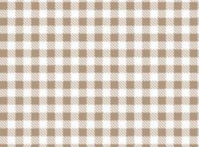 Tecido Tricoline Xadrez Bege Escuro 50 x 150 cm - 100% Algodão para Artesanato e Patchwork