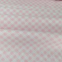 Tecido Tricoline Xadrez Diagonal Rosa Bebê 50 x 150 cm