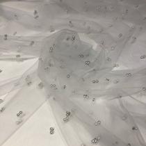 Tecido Tule 100% Poliester com 2 Pérolas Branco Tecido Tule 100% Poliester com 2 Pérolas Branco