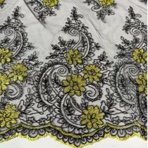 Tecido Tule Bordado 1mt x 1,3m Largura - Várias Cores