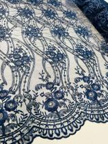 Tecido Tule Bordado 1mt x 1,3m Largura - Várias Cores