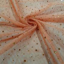 Tecido Tule Brilho Constelação 100% Poliester Terracota