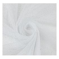 Tecido tule cristal 100% poliéster 1,40mts/larg branco metro