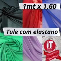 Tecido Tule de malha ou microtule com elastano - (1mt x 1.5mt)