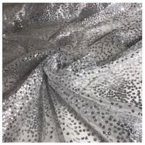 Tecido tule explosão 1.40mts/larg cor prata metro