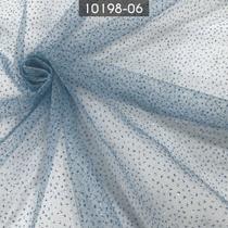 Tecido Tule Gliter Brilho 100% Poliester Azul Bebe