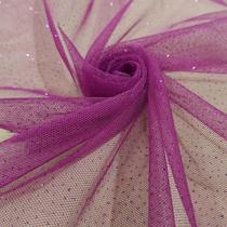 Tecido Tule Gliter Brilho 100% Poliester Fucsia Tecido Tule Gliter Brilho 100% Poliester Fucsia