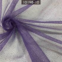 Tecido Tule Gliter Brilho 100% Poliester Lilas