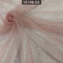 Tecido Tule Gliter Brilho 100% Poliester Nude