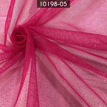Tecido Tule Gliter Brilho 100% Poliester Pink