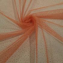 Tecido Tule Gliter Brilho 100% Poliester Terracota