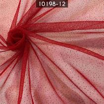 Tecido Tule Gliter Brilho 100% Poliester Vermelho