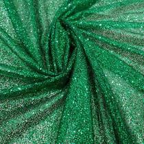 Tecido Tule Glitter Pesado 100% Poliester Verde