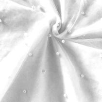 Tecido Tule Ilusione Com Pérolas 1 Metro Por 1,5 Metros de Largura