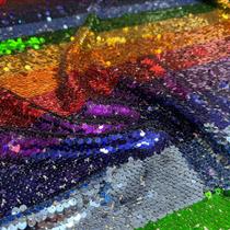 Tecido Tule Paetê Arco-íris LGBT 1,47m para Vestidos de Festa e Decorações Tecido Tule Paetê Arco-íris LGBT 1,47m para Vestidos de Festa e Decorações