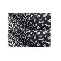 Tecido Velboa Pelúcia Estampa Pata Osso Pêlo Baixo 15x1,5mt