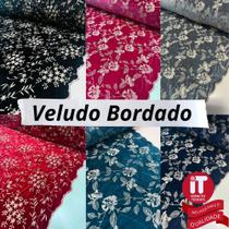 Tecido Veludo Bordado Qualidade Premium (1m x 1,5m)