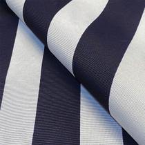 Tecido Verona Estampado Listrado Azul Marinho e Branco - 1,40m de Largura