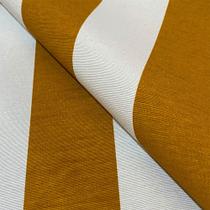 Tecido Verona Estampado Listrado Dourado e Branco - 1,40m de Largura