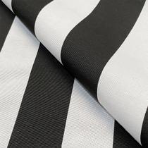 Tecido Verona Estampado Listrado Preto e Branco - 1,40m de Largura
