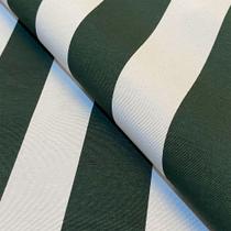 Tecido Verona Estampado Listrado Verde Musgo e Branco - 1,40m de Largura