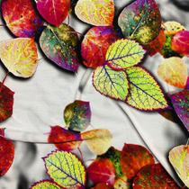 Tecido Viscose Estampa Digital com Folhas para Roupas Femininas - 1,40m