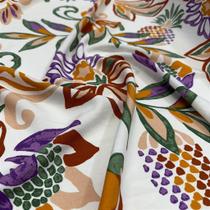 Tecido Viscose Estampada Maxi Floral Tropical 1,45m Para Roupas Femininas Tecido Viscose Estampada Maxi Floral Tropical 1,45m Para Roupas Femininas