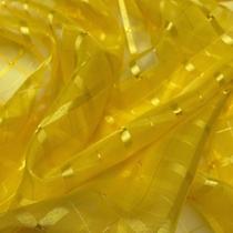 Tecido Voil Xadrez Amarelo Ouro 3m largura - Tecido para Cortina