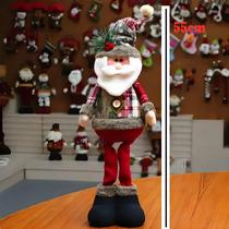 Tecido Xadrez Vermelho Retrátil Natal Veado Elfo Boneco De Neve Alce Estatueta Boneca 52cm Decoração