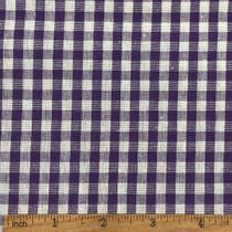 Tecido xadrez vichy roxo e branco em mistura de algodão, 145 cm de largura Tecido xadrez vichy roxo e branco em mistura de algodão, 145 cm de largura