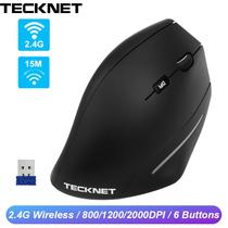Tecknet 2.4g Ergonomia Vertical Wireless Mouse 6 Botões