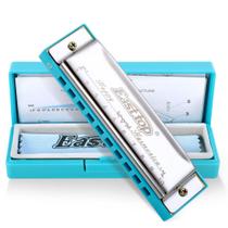 Tecla C Harmonica East Top Diatonic de 10 furos para iniciantes com estojo Tecla C Harmonica East Top Diatonic de 10 furos para iniciantes com estojo