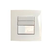Tecla Interruptor Triplo Paralelo Móvel Marmore Embutir 10a Marrom Margirius