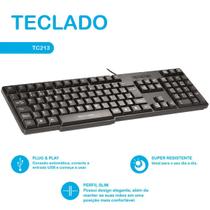 Teclado ABNT2 Mutilaser TC213 Com Fio Conexão USB Slim Teclas Macias e Silenciosas Português com Ç - Multilaser