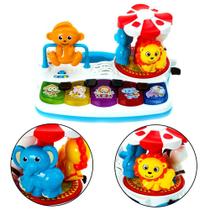Teclado Animal Musical Mini Zoologico Infantil com Som e Luz