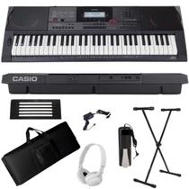 Teclado Arranjador Casio CT-X3000 61 Teclas + Suporte + Capa + Pedal + Fone Branco