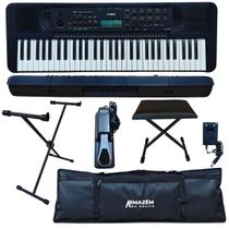 Teclado Arranjador Yamaha PSR-E283 61 teclas Preto + Suporte + Capa + Banco + Pedal Teclado Arranjador Yamaha PSR-E283 61 teclas Preto + Suporte + Capa + Banco + Pedal