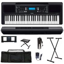 Teclado Arranjador Yamaha PSR-E373 61 teclas + Suporte + Capa + Pedal + Banco