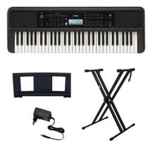 Teclado Arranjador Yamaha PSR-E383 Kit Estante X Dupla