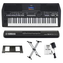 Teclado Arranjador Yamaha PSR-SX600 LCD Colorido USB + Suporte Barra Dupla