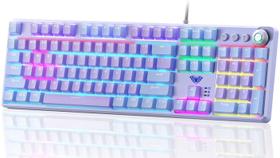 Teclado AULA F2088 Pro 108 teclas RGB, vermelho, interruptores roxos