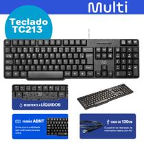 Teclado Básico Slim Preto Teclas Macias USB Multilaser ABNT2 TC213