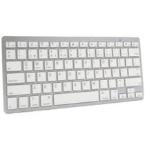 Teclado bluetooth branco com prata celular, tablet, notebook e pc com bluetooth