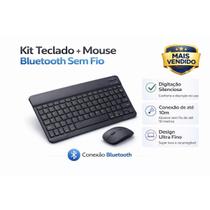 Teclado Bluetooth com Mouse Sem Fio Recarregável Compacto Ideal para Notebook Tablet e Celular