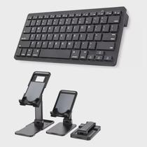 Teclado Bluetooth compatível p/ Galaxy A7 Lite T200/T225 + Sup Apoio Preto