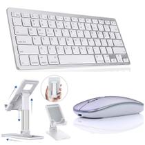 Teclado Bluetooth + Mouse Bluetooth + Suporte Para iPad Teclado Bluetooth + Mouse Bluetooth + Suporte Para iPad