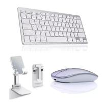 Teclado Bluetooth + Mouse Bluetooth + Suporte Para Tab A9 + Cor Branco